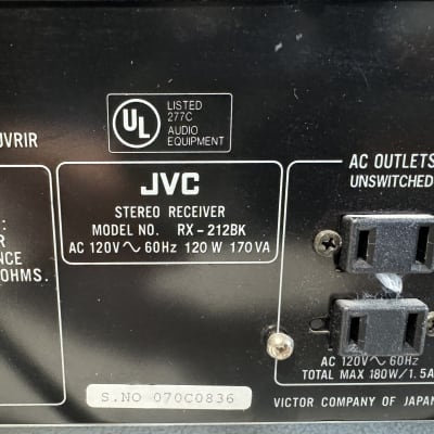 JVC RX-212 Receiver HiFi Stereo Vintage Phono 2 Channel Home Theater Audio Tuner image 7