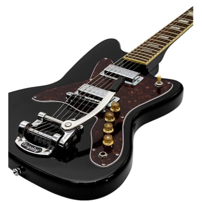 Silvertone 1478 Series Offset Bolt-On, Maple Top/ Gloss Black image 3
