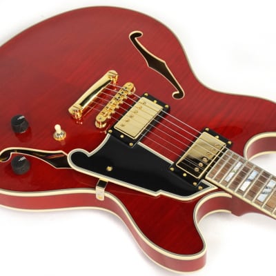 D'Angelico Excel DC Double Cutaway w/ stop-bar tailpiece - Trans Cherry - W2201265 image 4