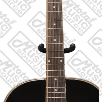 Oscar Schmidt Folk Style Acoustic Guitar, Select Spruce Top, Black, OF2B image 6