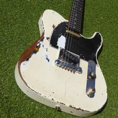 DY Guitars Rick Parfitt / Status Quo tribute white relic tele body PRE-BUILD ORDER image 2