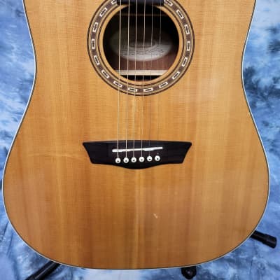 2012 Washburn WD7S Acoustic Electric Dreadnought Solid Spruce Top Pro Setup New Strings Soft Side Hard Case image 2