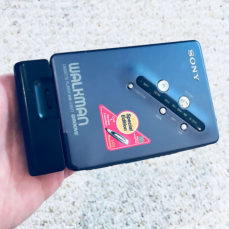 SONY カセットウォークマン WM-EX677 整備品 リモコン付き 青