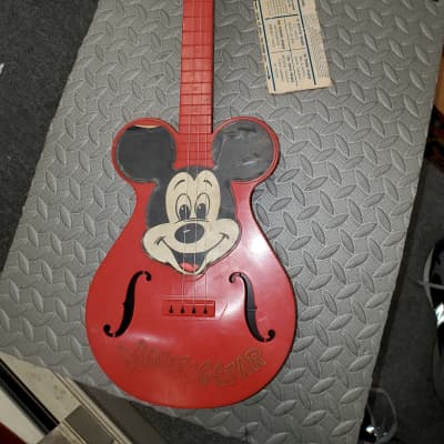 Mattel Mousegetar  Red With Original Box copyright Walt Disney Productions +  jingle song entry form image 1
