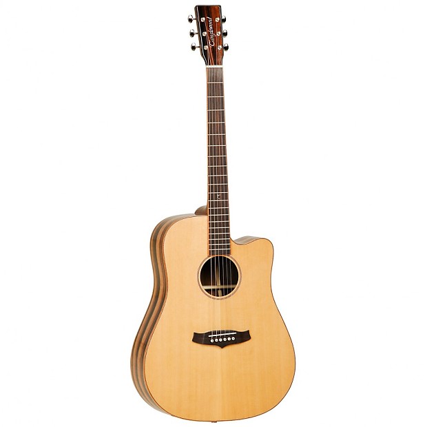 Tanglewood TWJ-D-CE Java Solid Cedar/Amara/Spalted Mango Dreadnought Cutaway with Electronics image 1