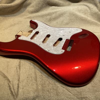 Warmoth Stratocaster Strat body in custom Candy Apple Red lacquer