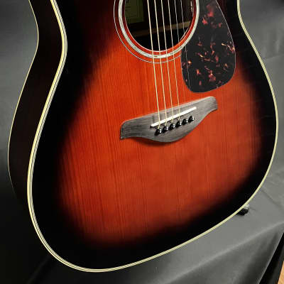 Yamaha FG830TBS Dreadnought Acoustic Guitar Tobacco Sunburst image 3