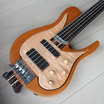 Lootnick Contra Hollow Body 5 fretless 35" 2019 - Natural for sale