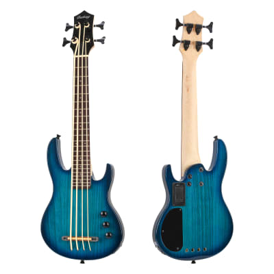 Batking Bass Ukulele Ubass Electric Uke Aquila String EADG W/Ash Wood 4 String for sale