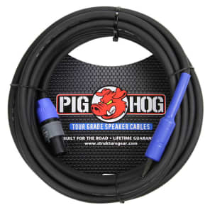 Pig Hog PHSC50S14 1/4" TS to Speakon 14-Gauge Speaker Cable - 50'