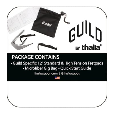 Guild® by Thalia Black Chrome Capo ~ Ebony Inked on Black Ripple with G Shield Inlay image 3
