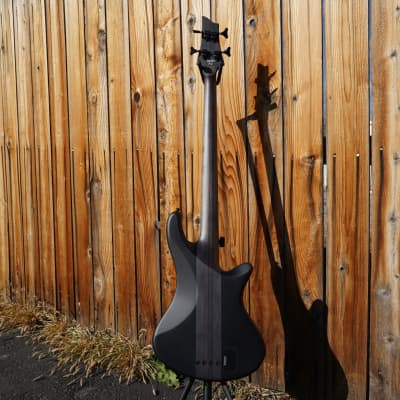 Schecter DIAMOND SERIES Stiletto-4 Stealth Pro- Satin Black Left Handed 4-String Electric Bass Guitar (2023) image 3