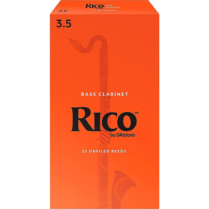 Rico Bass Clarinet Reeds, Box of 25 Strength 3.5 image 1