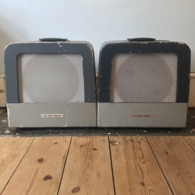 pair of 1x12 Bell & Howell - Filmosound extension guitar cabinets / speakers 1965 2x12 Fane Speakers image 1