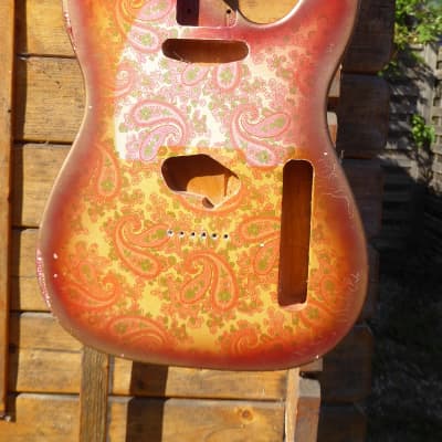 DY Guitars Pink Paisley relic tele body PRE-BUILD ORDER image 4