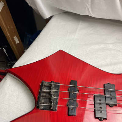 B.C. Rich bc NJ Series Warlock 4-string Bass - slight seam splitting on headstock! image 3