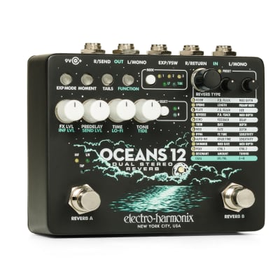 Electro-Harmonix EHX Oceans 12 Dual Stereo Reverb Effects Pedal image 2