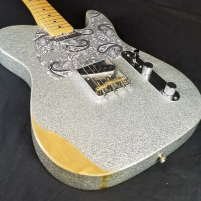 Fender Brad Paisley Road Worn Telecaster, Maple Fingerboard, Silver Sparkle, Blemished, 5lbs 10.4ozs image 5