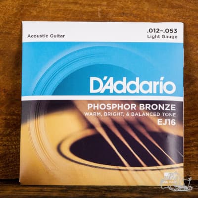 D'Addario 12-53 Phosphor Bronze Acoustic Guitar Strings - EJ16 image 1