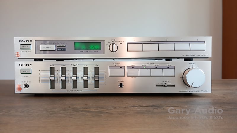 Sony TA-AX35 Stereo Integrated Amplifier &amp; Sony FM Stereo/FM-AM Tuner ST-JX3L Made in Japan Vintage 1982  			