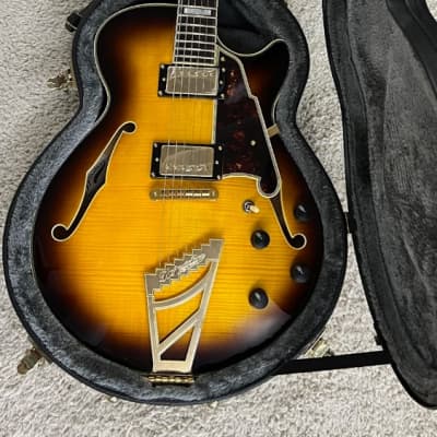 D'Angelico Excel SS Semi-Hollow Body Guitar, Vintage Sunburst, DAESSVSBGTPO image 8