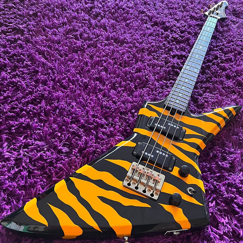 1984 Aria Pro II ZZB Deluxe Electric Bass Guitar Orange