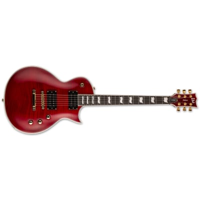 ESP LTD EC-1000T CTM FM See Thru Black Cherry Electric Guitar + ESP Hard Case image 2
