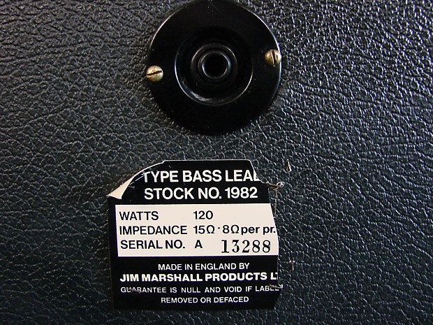Vintage 1970's Marshall Bass Lead 1982 Checkerboard 4x12