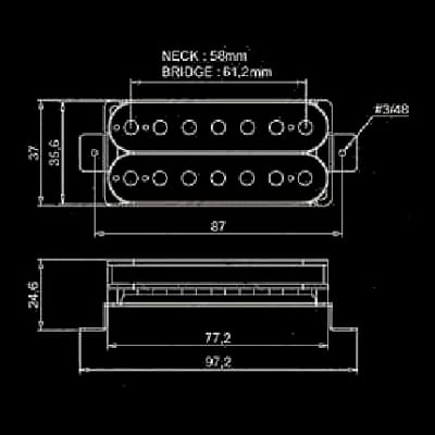 GuitarHeads HEXBUCKER Humbucker Pickups - 7-STRING - Bridge/Neck Set of 2 - BLACK/CREAM ZEBRA image 2