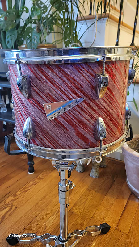 Kawai & Sons Red and Silver Sparkle 13x9 tom. 70's  - Red and Silver sparkle image 1