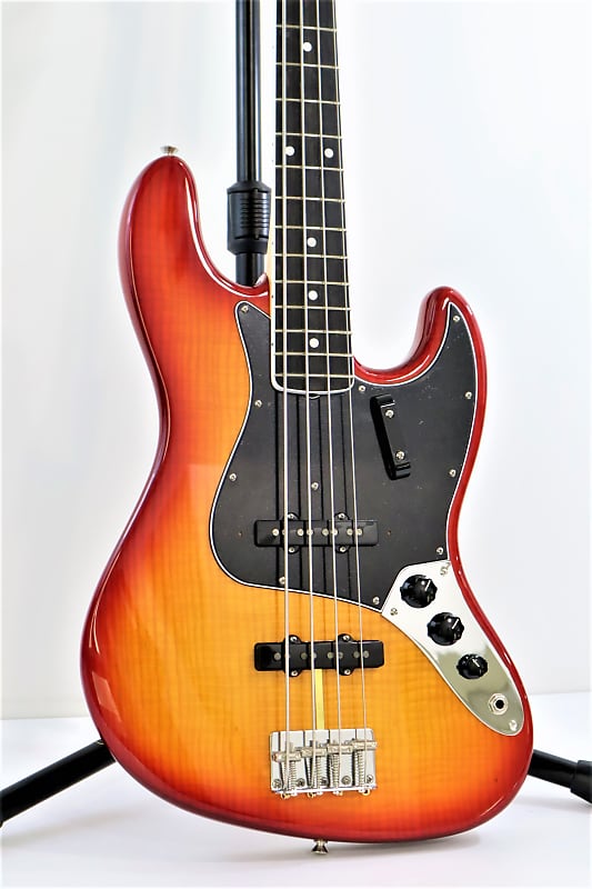 Fender Rarities Flame Ash Top Jazz Bass Red Burst image 1