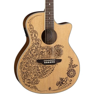 Luna Guitars Henna Oasis Select Spruce Acoustic-Electric Guitar Natural for sale