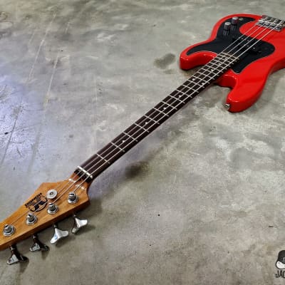 Hondo Deluxe MIJ Short Scale P-Bass Clone (Late 1970s, Hot Rod Red) imagen 8