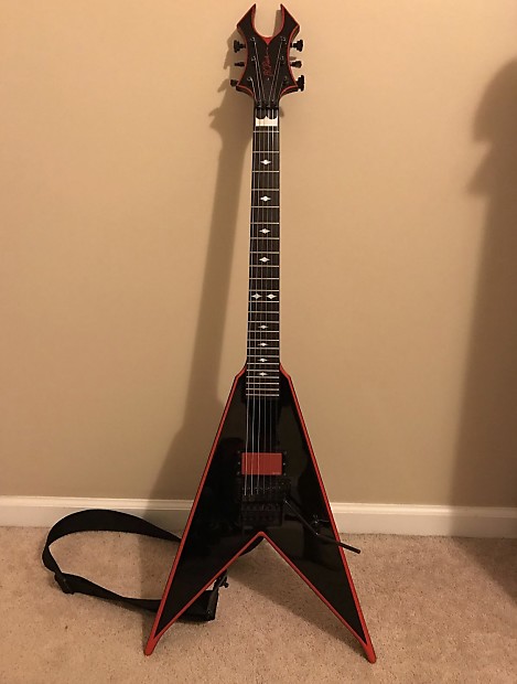 B.C.Rich Pat O'Brien Icon V Black with Red Bevels | Reverb