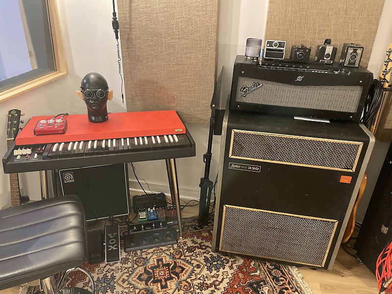 FULL RIG : Re-Tolexed 60's Vox Continental Organ, Rotary Leslie Speaker Cab, Fender Head, Mixer & Organ Effect Pedal! image 1