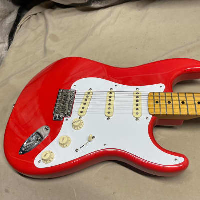 Fender FSR Special Edition '50s Stratocaster Guitar 2015 - Rangoon Red / Maple Neck image 2