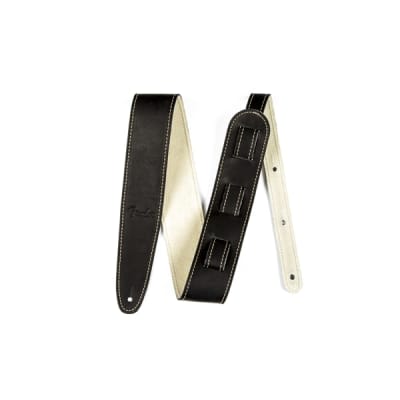 Moody Leather Guitar Strap 2.5 Black/Cream Leather Long 2024