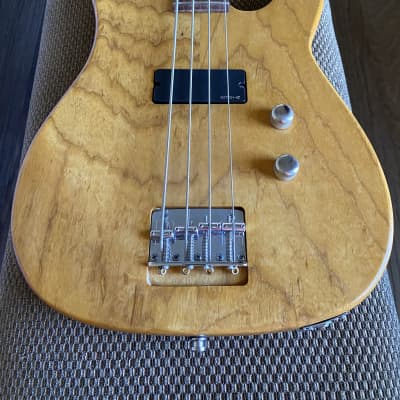 Handmade 4-string bass guitar 2018 Natural image 7