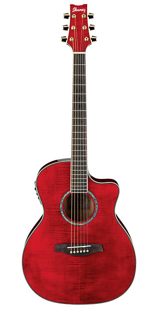 Ibanez A200E Ambiance Acoustic Electric Guitar Transparent Red