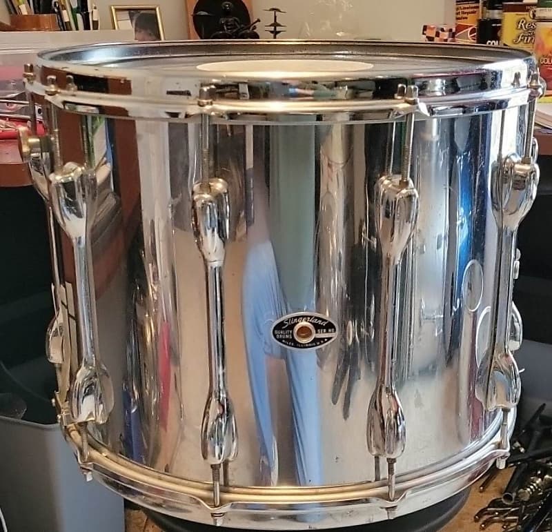 Slingerland Marching Snare Drum 1970's or 80's Chrome Over Reverb