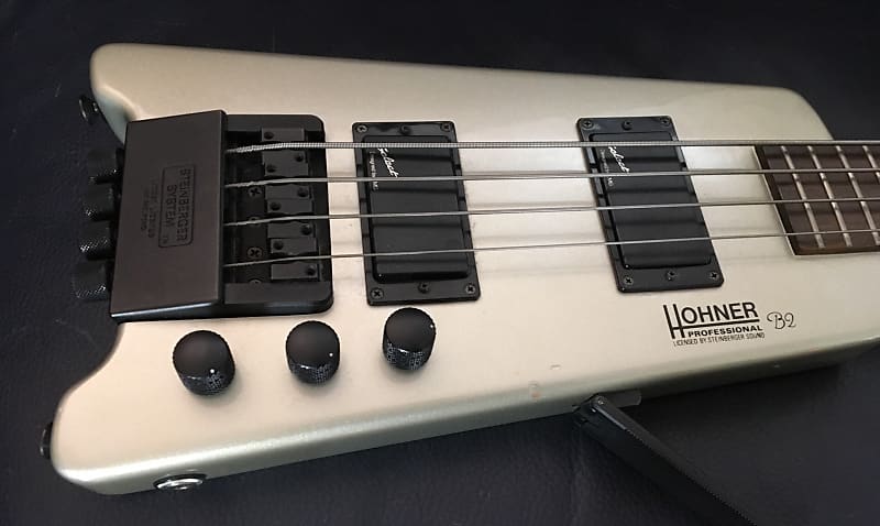 Hohner B2 Headless Bass Guitar Silver | Reverb