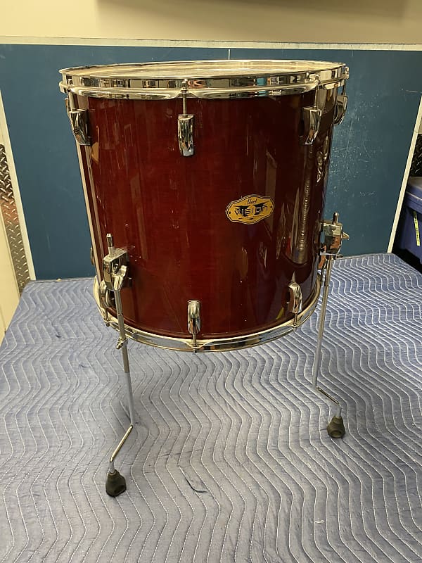 Pearl 18” Maple Floor Tom 2010s Red Woodgrain Reverb