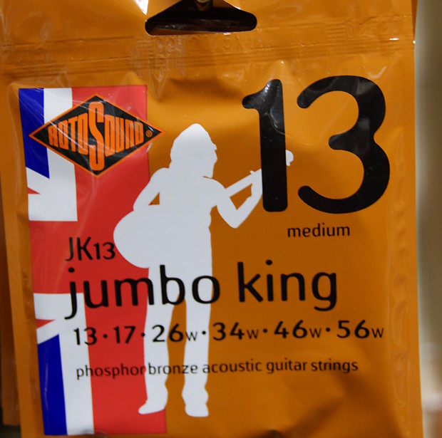 Rotosound JK13 Jumbo King Phosphor Bronze Acoustic Guitar Strings - Medium (13-56) image 1