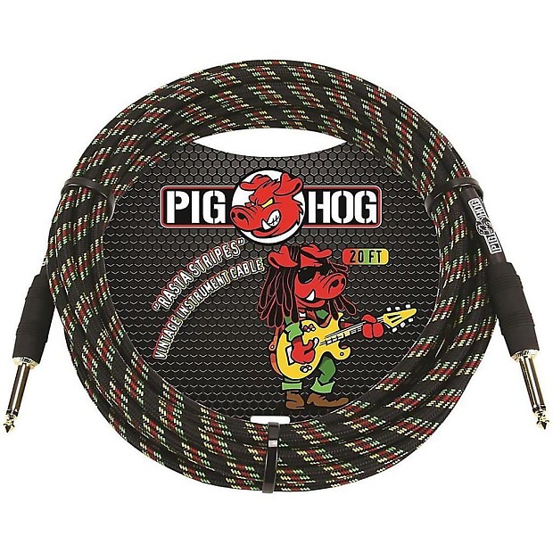 Pig Hog PCH20RA Vintage Series 1/4" TS Straight Instrument/Guitar Cable - 20' image 1
