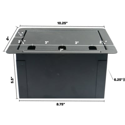 Elite Core Recessed Floor Pocket Stage Box With 8 XLR Female Connectors + Duplex AC Outlet image 2