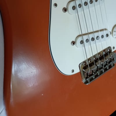 Warmoth- MJT aged Stratocaster 2023 - Roasted Fiesta Red MJT Callaham Bridge image 13