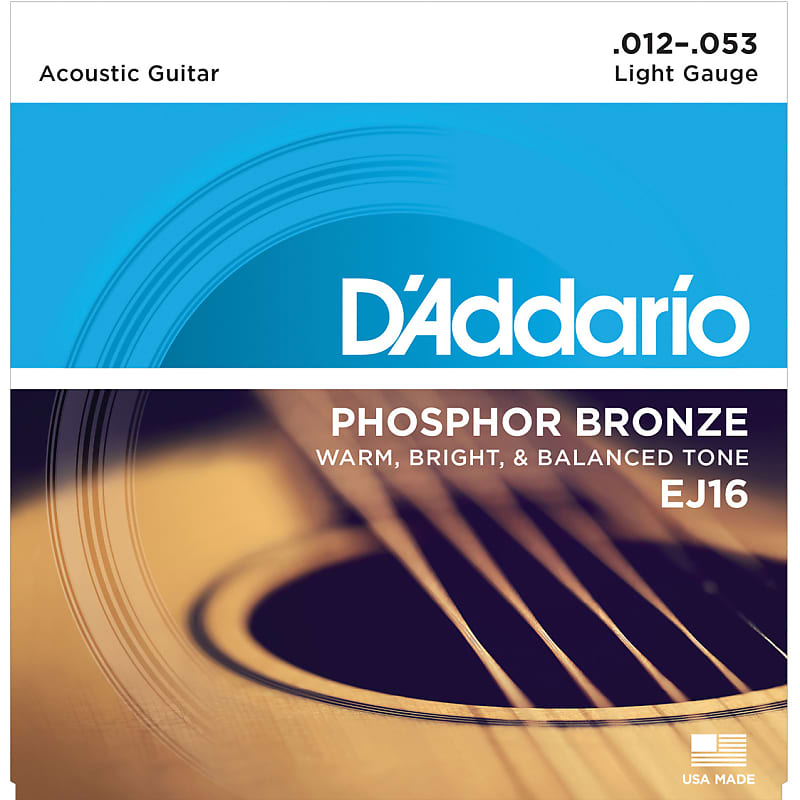 D'Addario EJ16 Phosphor Bronze Light Acoustic Strings 3-Pack image 1