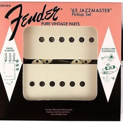 099-2239-000 Fender '65 American Jazzmaster Guitar Pickup Set  Aged White Covers image 2