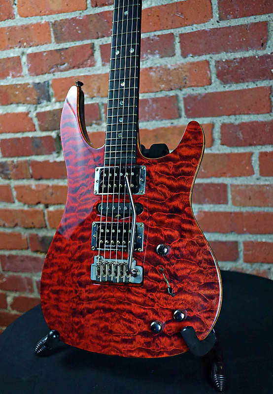 Brian Moore MC1 Quilted Maple MC-1 Mid 1990's Trans Red