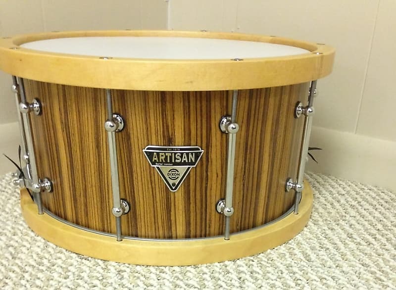 Dixon Artisan Zebra Wood/Beech Shell 14x7.5 Snare Drum